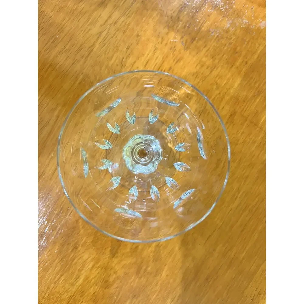 UV Reactive Set of 3 Beautiful Crystal White Wine Glasses Vintage